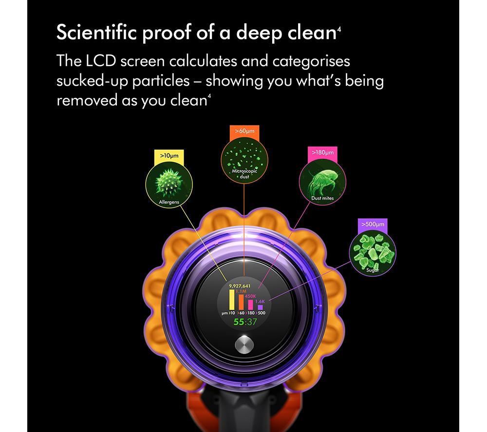 DYSON V15 Detect Absolute Cordless Vacuum Cleaner - Yellow & Nickel image number 8 of 12