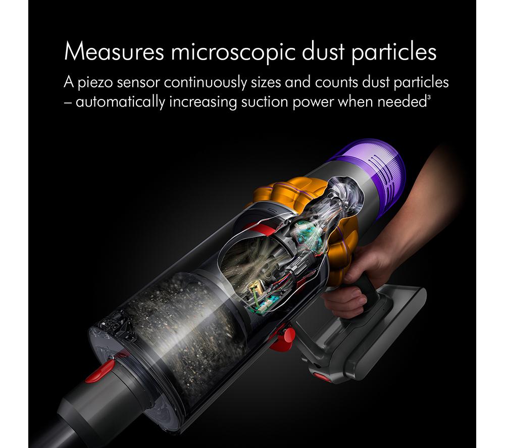 DYSON V15 Detect Absolute Cordless Vacuum Cleaner - Yellow & Nickel image number 9 of 12