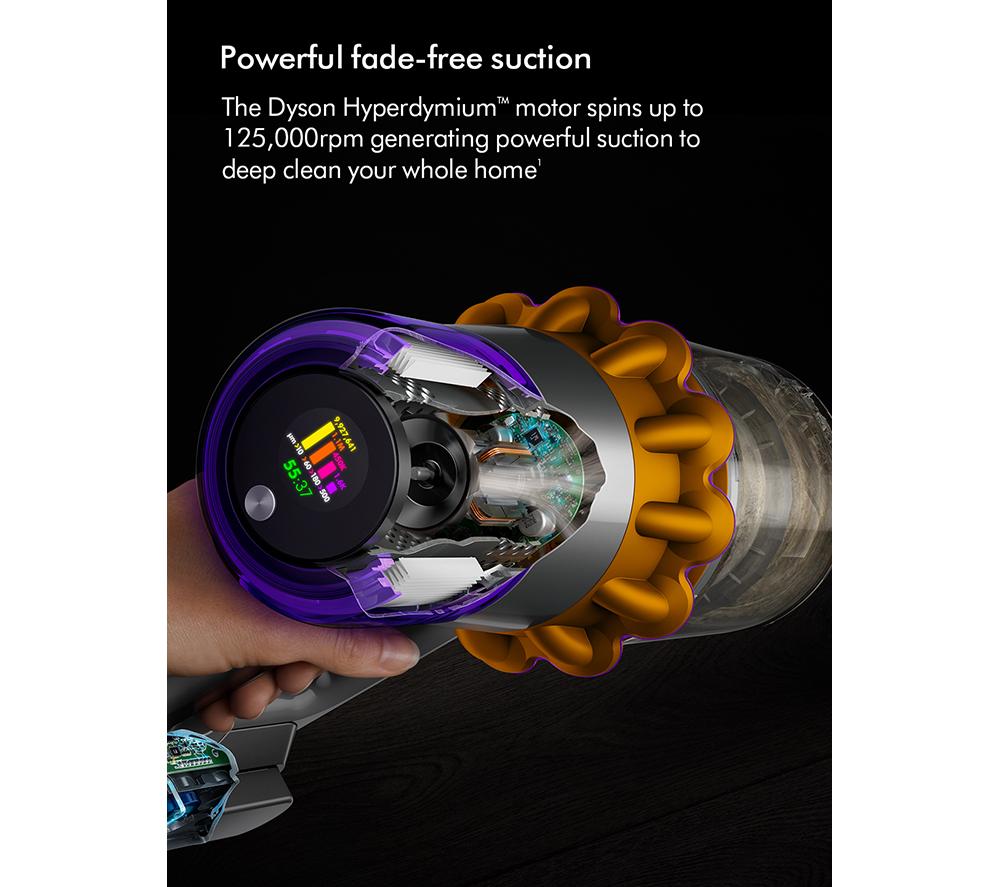 DYSON V15 Detect Absolute Cordless Vacuum Cleaner - Yellow & Nickel image number 11 of 12