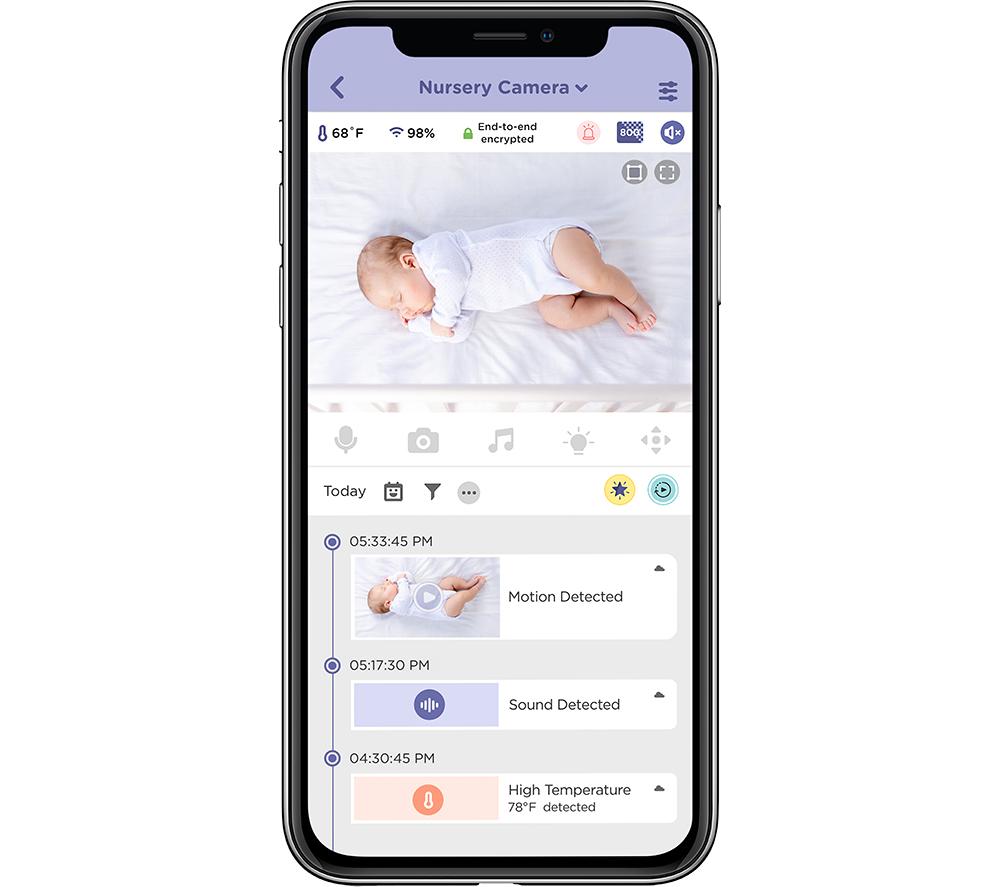 HUBBLE Nursery Pal SkyVision AI Pro 5" Crib Mount Smart Baby Monitor - White image number 9 of 9