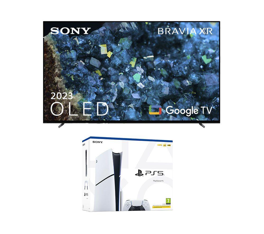 77" Sony BRAVIA XR-77A80LU  Smart 4K Ultra HD HDR OLED TV with Google TV & Assistant & PlayStation 5 Model Group (Slim) Bundle, Black