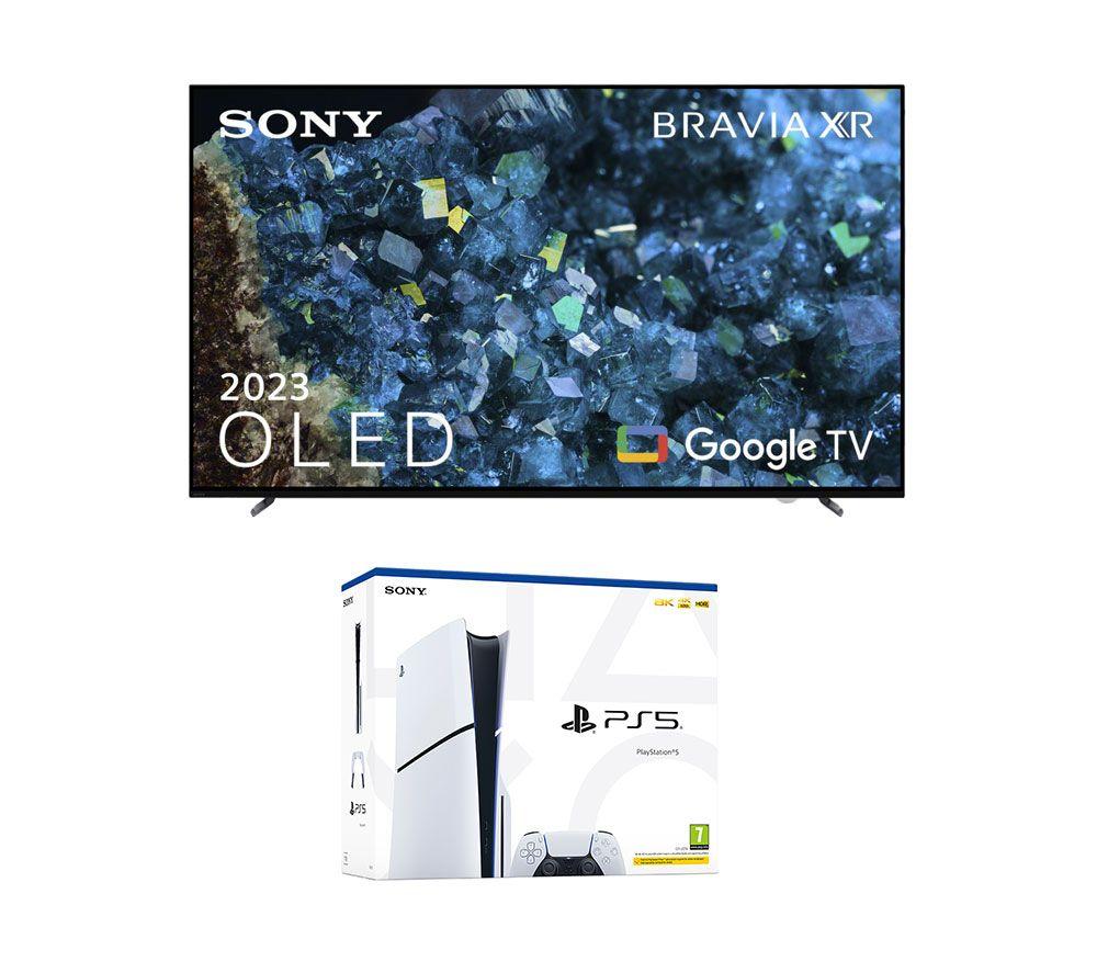 65" Sony BRAVIA XR-65A80LU  Smart 4K Ultra HD HDR OLED TV with Google TV & Assistant & PlayStation 5 Model Group (Slim) Bundle, Black