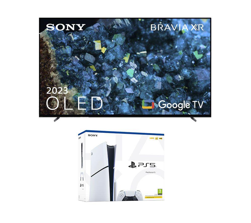 55" Sony BRAVIA XR-55A80LU  Smart 4K Ultra HD HDR OLED TV with Google TV & Assistant & PlayStation 5 Model Group (Slim) Bundle, Black
