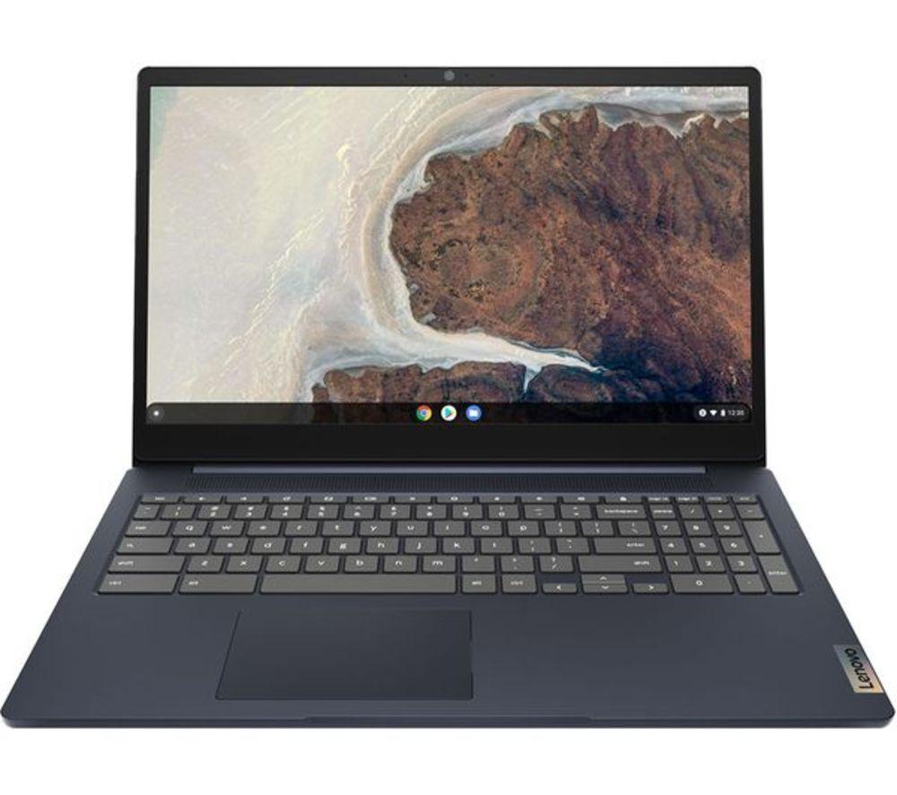 LENOVO IdeaPad Slim 3 15.6" Refurbished Chromebook - Intel®Pentium, 128 GB eMMC, Blue (Excellent Condition), Blue