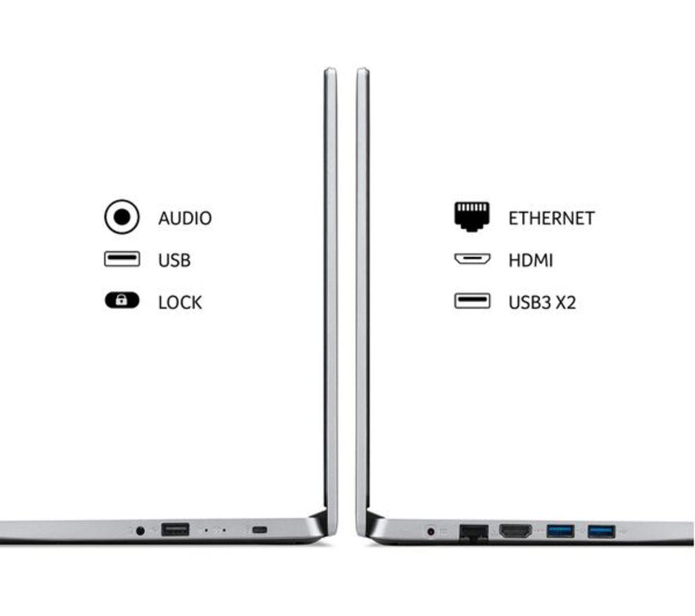 ACER Aspire 1 14" Refurbished Laptop - Intel&reg; Celeron&reg;, 128 GB eMMC, Silver (Very Good Condition) image number 6 of 13