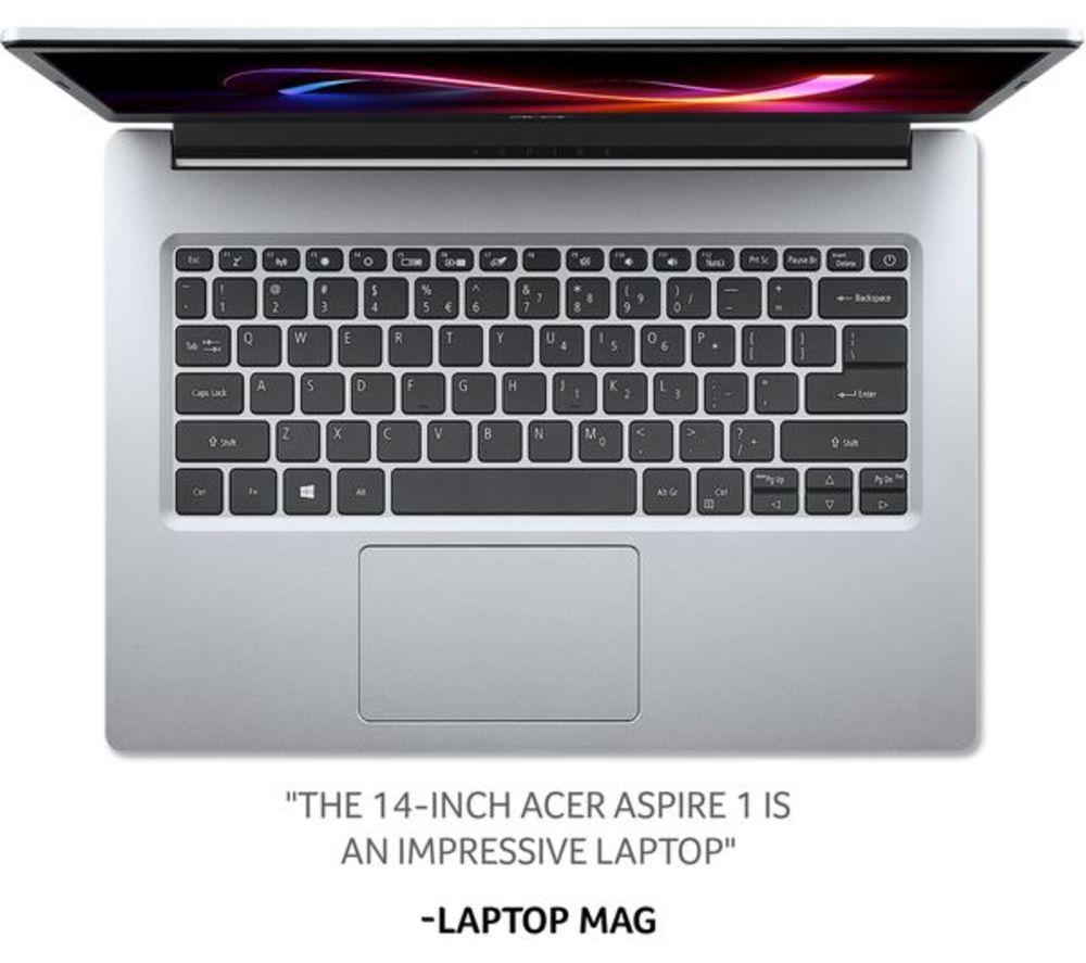 ACER Aspire 1 14" Refurbished Laptop - Intel&reg; Celeron&reg;, 128 GB eMMC, Silver (Very Good Condition) image number 8 of 13