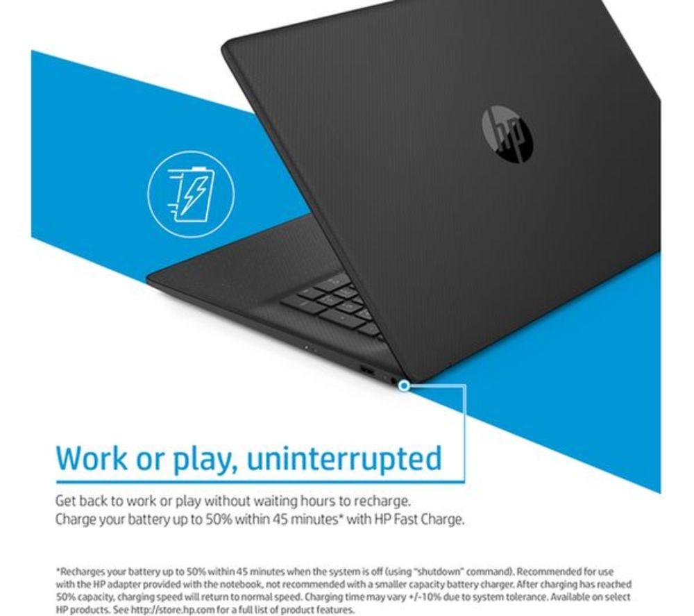 HP 17-cn0534sa 17.3" Refurbished Laptop - Intel&reg; Pentium&reg;, 128 GB SSD, Black (Very Good Condition) image number 9 of 13