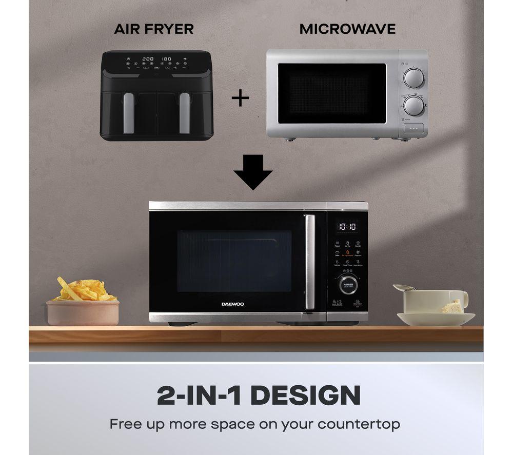 DAEWOO SDA2618GE 5-in-1 Air Fryer Combination Microwave - Silver & Black image number 3 of 8