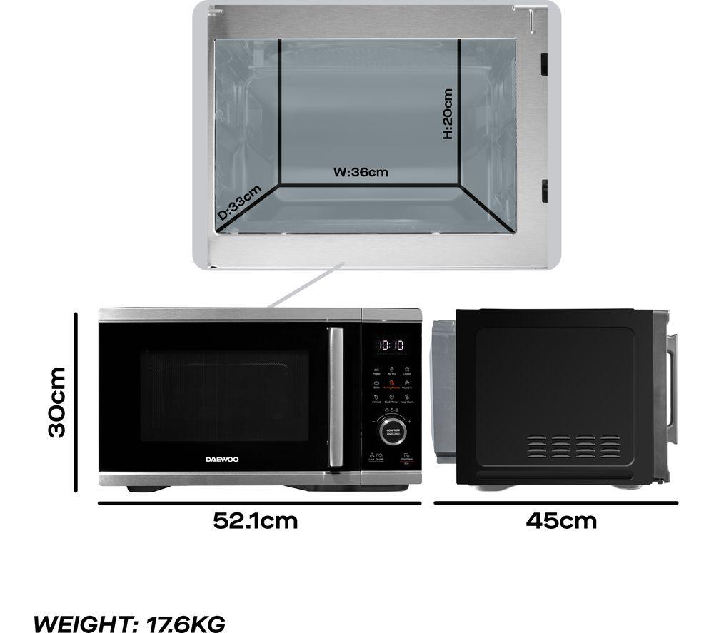DAEWOO SDA2618GE 5-in-1 Air Fryer Combination Microwave - Silver & Black image number 7 of 8