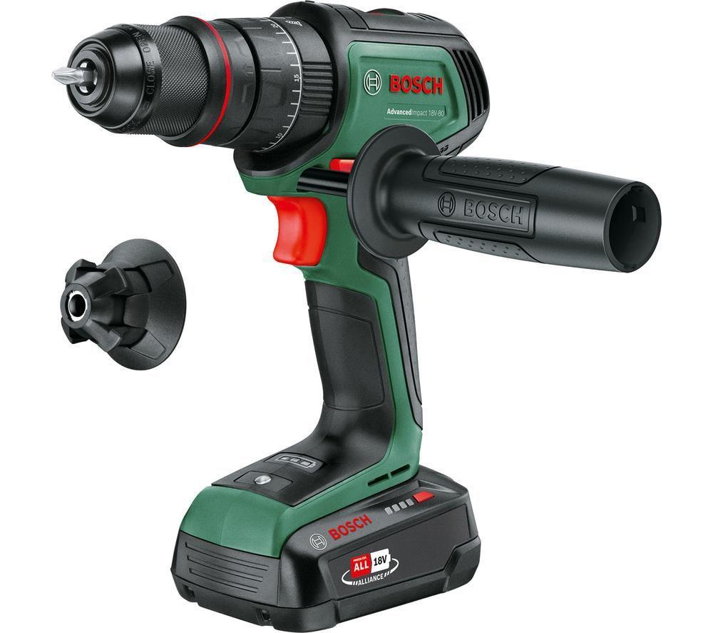 BOSCH AdvancedImpact 18V-80 Cordless Hammer Drill with 1 Battery