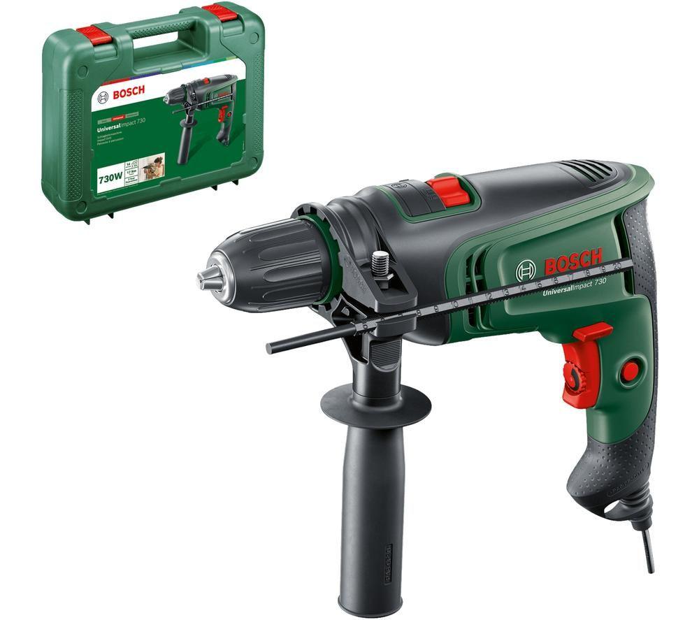 Bosch Universalimpact 730 Hammer Drill, Green,Black