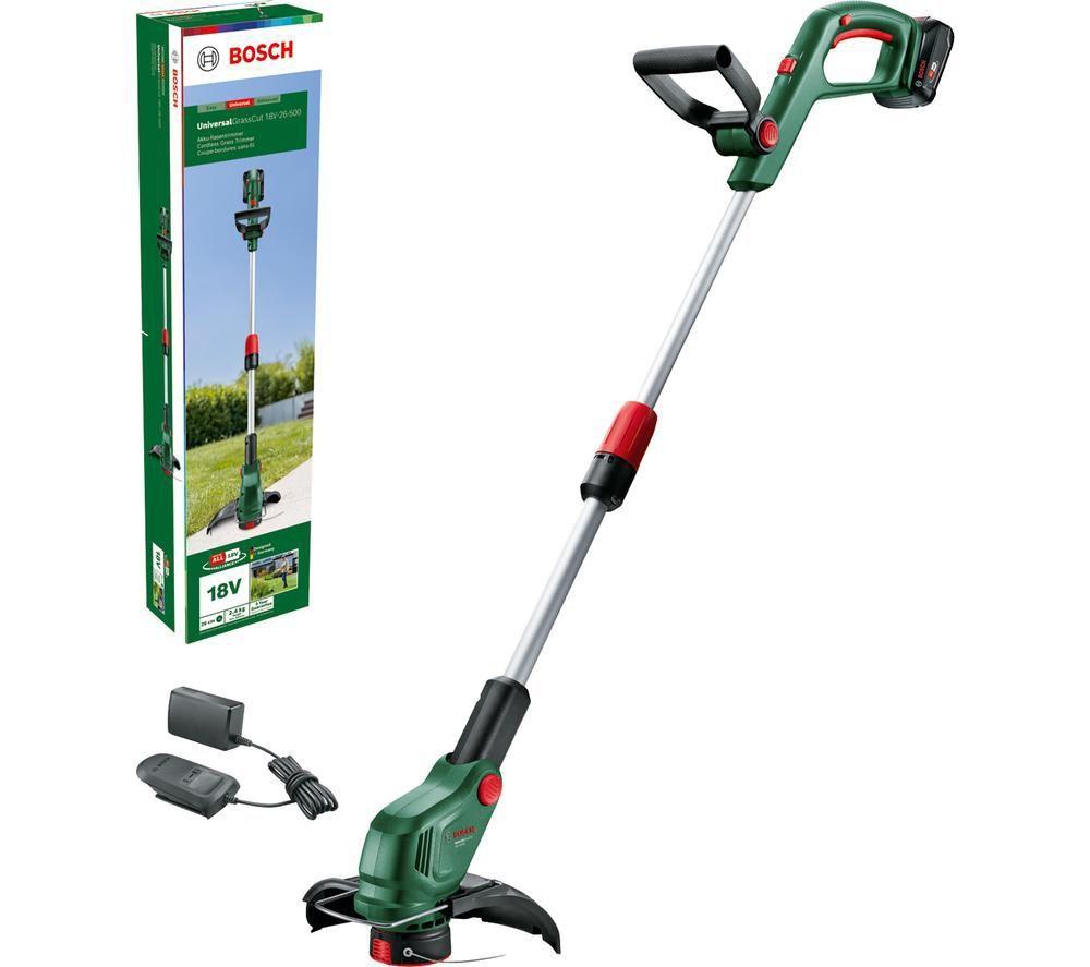 BOSCH UniversalGrassCut 18V-26-500 Cordless Grass Trimmer - Black & Green image number 4 of 12