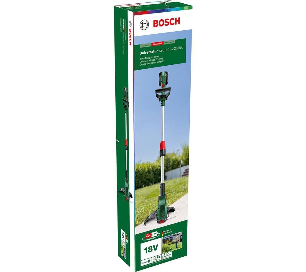 BOSCH UniversalGrassCut 18V-26-500 Cordless Grass Trimmer - Black & Green image number 5 of 12