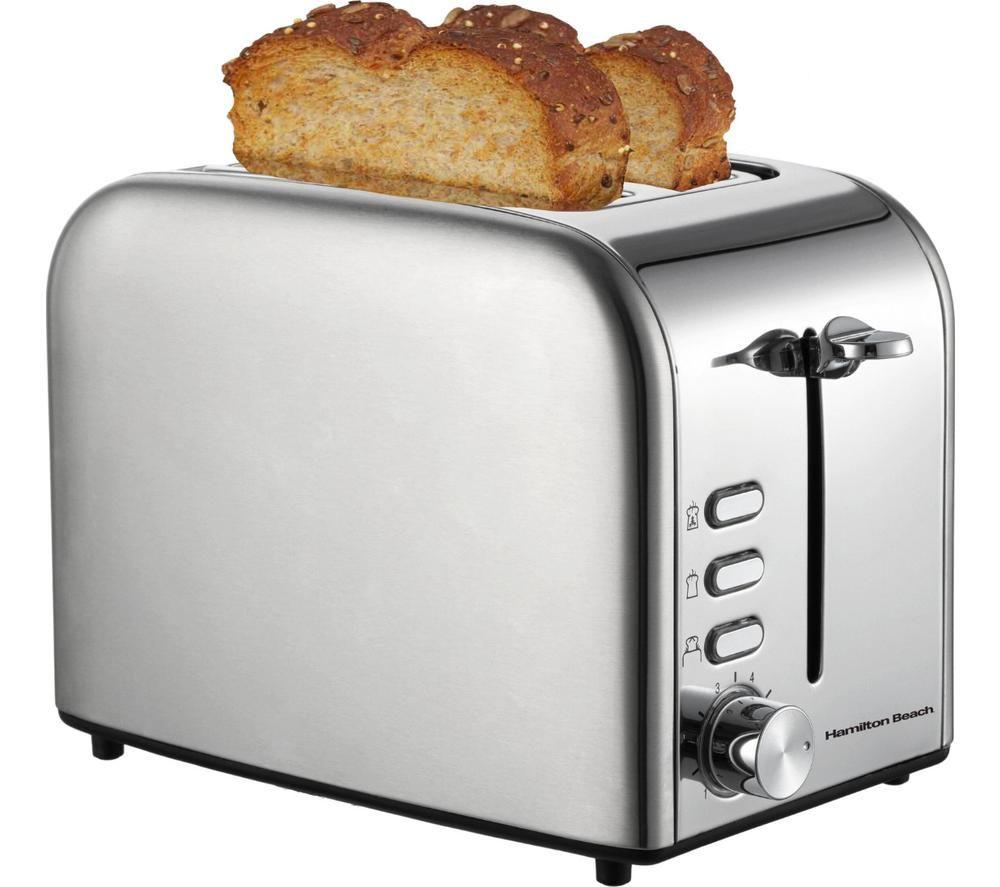 HAMILTON BEACH Rise HB1718B2 2-Slice Toaster - Silver, Silver/Grey