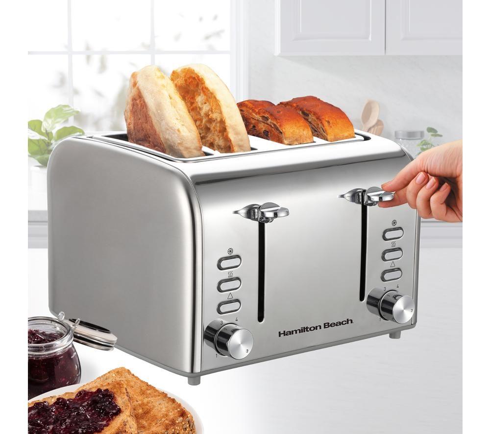 HAMILTON BEACH Rise HB5729 4-Slice Toaster - Silver image number 2 of 3