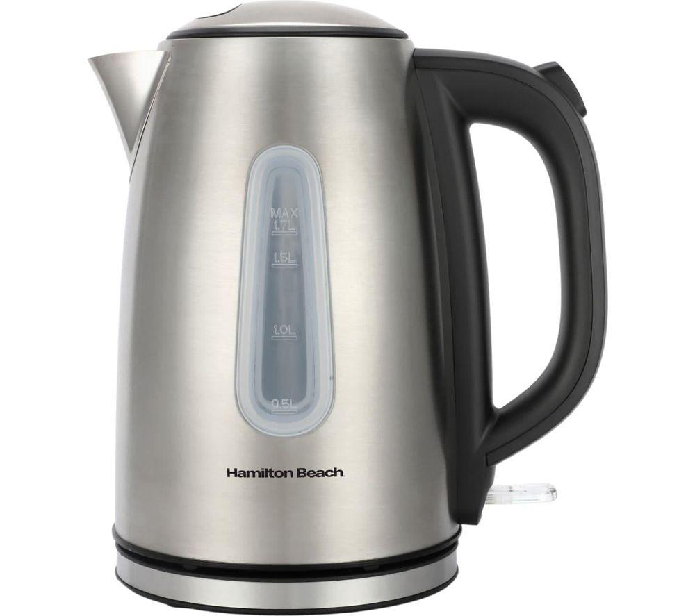 HAMILTON BEACH Rise Brushed HBKTMB Solo Microwave, Electric Kettle & 4-Slice Toaster Bundle - Silver image number 4 of 9