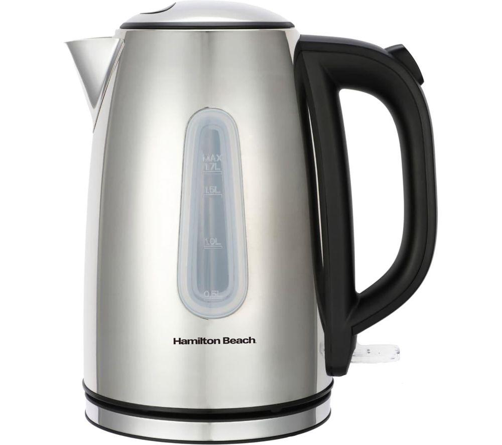 HAMILTON BEACH Rise Polished HBKTMP Solo Microwave, Electric Kettle & 4-Slice Toaster Bundle - Silver image number 2 of 7