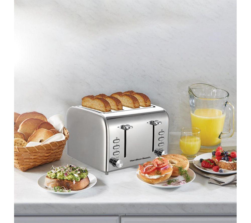 HAMILTON BEACH Rise Polished HBKTMP Solo Microwave, Electric Kettle & 4-Slice Toaster Bundle - Silver image number 7 of 7