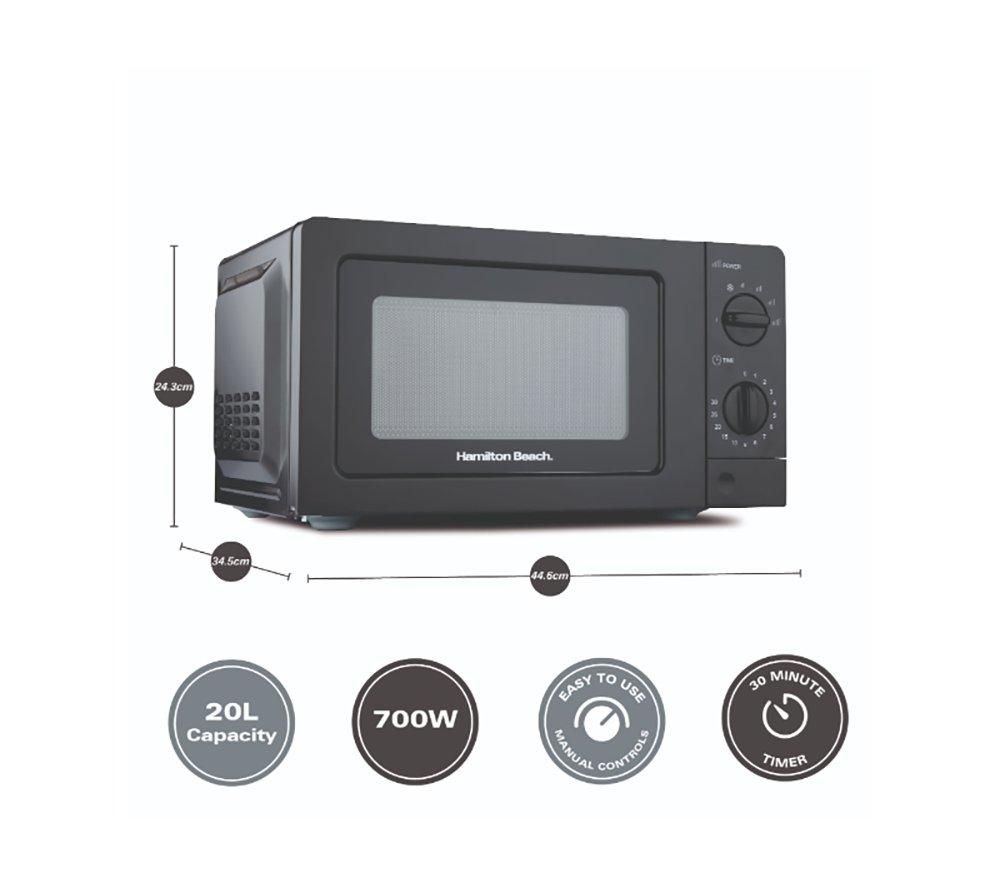 HAMILTON BEACH HB70T20B Compact Solo Microwave - Black image number 4 of 10