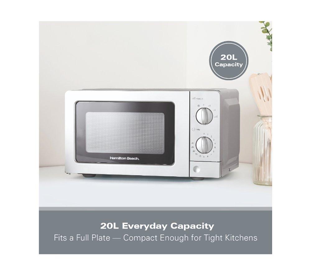HAMILTON BEACH HB70T20S Compact Solo Microwave - Silver image number 8 of 11