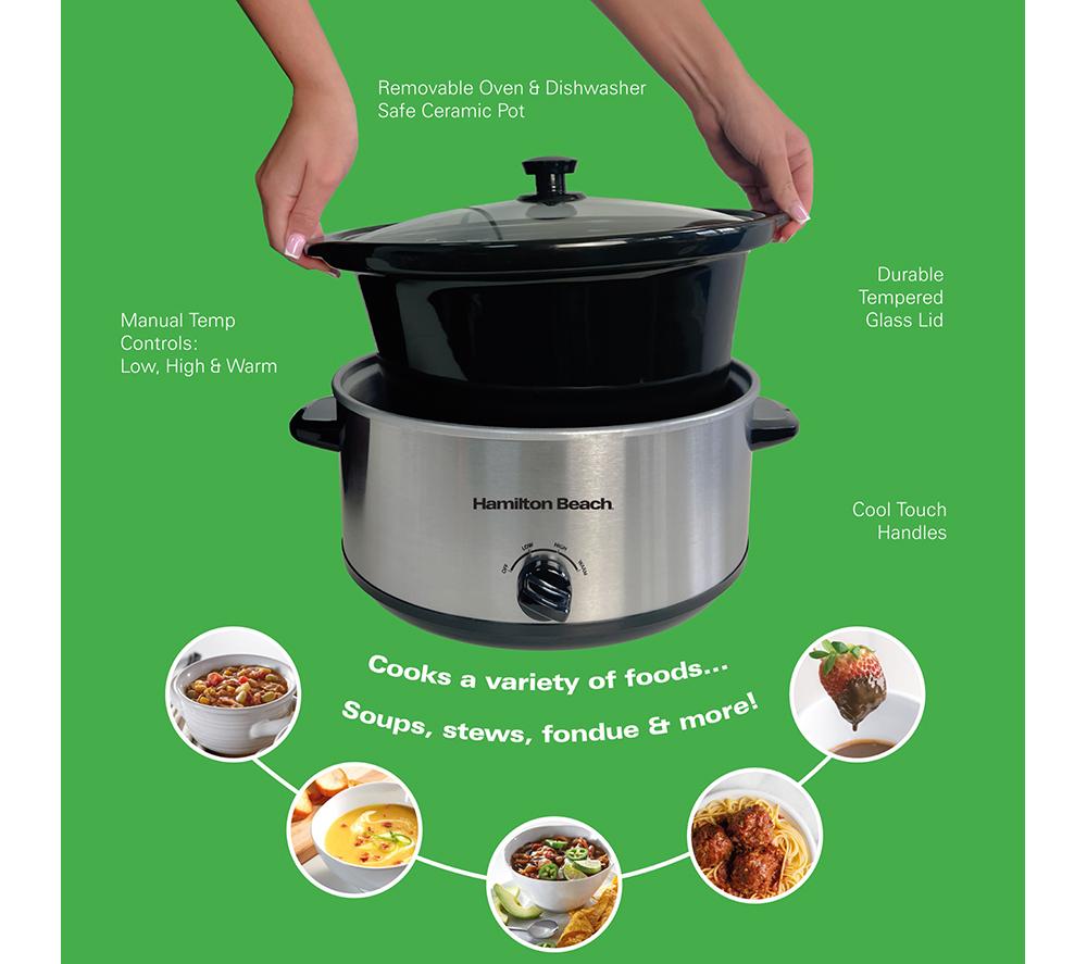 HAMILTON BEACH The Comfort Cook Slow Cooker - Silver image number 8 of 15