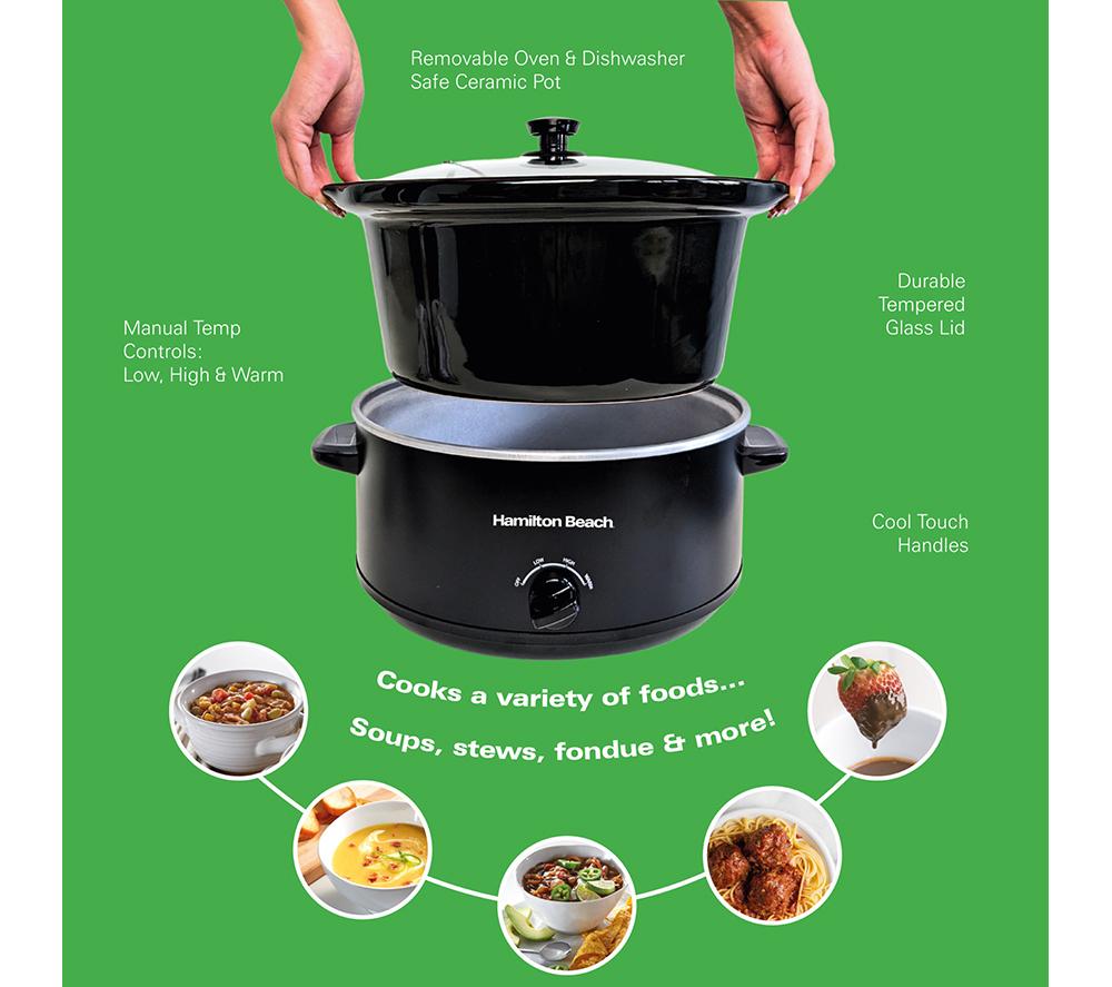 HAMILTON BEACH The Comfort Cook Slow Cooker - Black image number 8 of 15