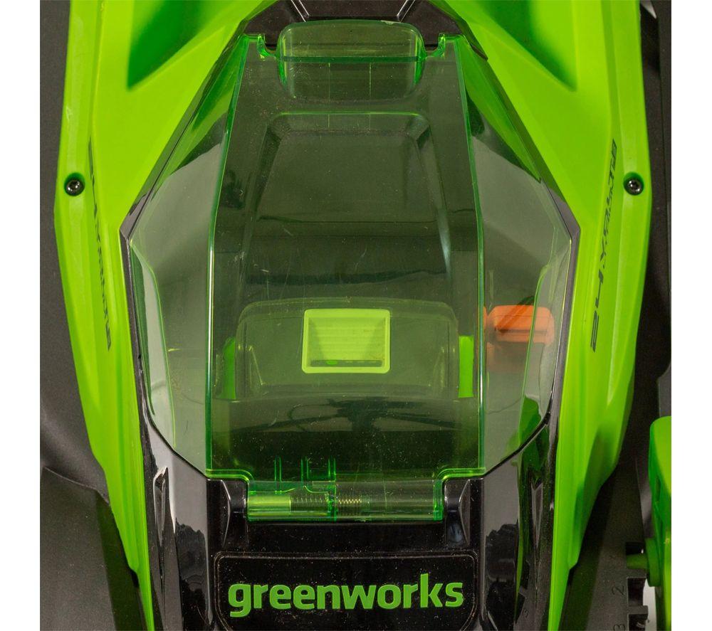GREENWORKS GWGD24LM33LT25K2 Cordless Rotary Lawn Mower & Line Trimmer Set - Green & Black image number 4 of 12