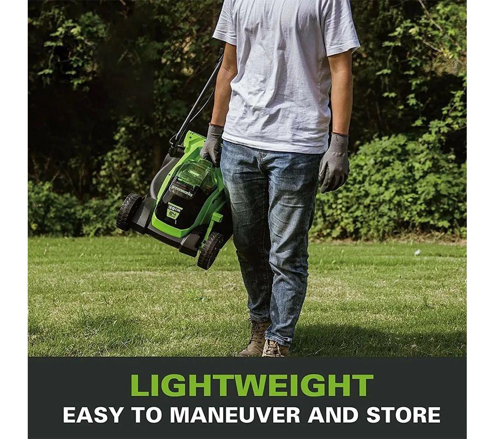 GREENWORKS GWGD24LM33LT25K2 Cordless Rotary Lawn Mower & Line Trimmer Set - Green & Black image number 5 of 12
