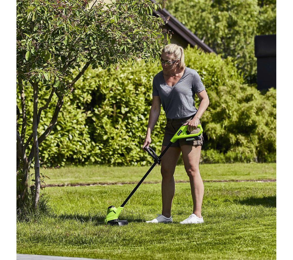 GREENWORKS GWGD24LM33LT25K2 Cordless Rotary Lawn Mower & Line Trimmer Set - Green & Black image number 7 of 12