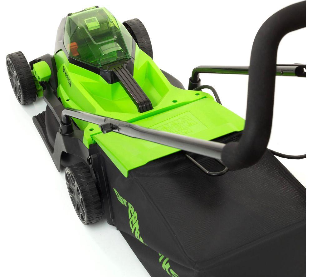 GREENWORKS GWGD24LM33LT25K2 Cordless Rotary Lawn Mower & Line Trimmer Set - Green & Black image number 8 of 12