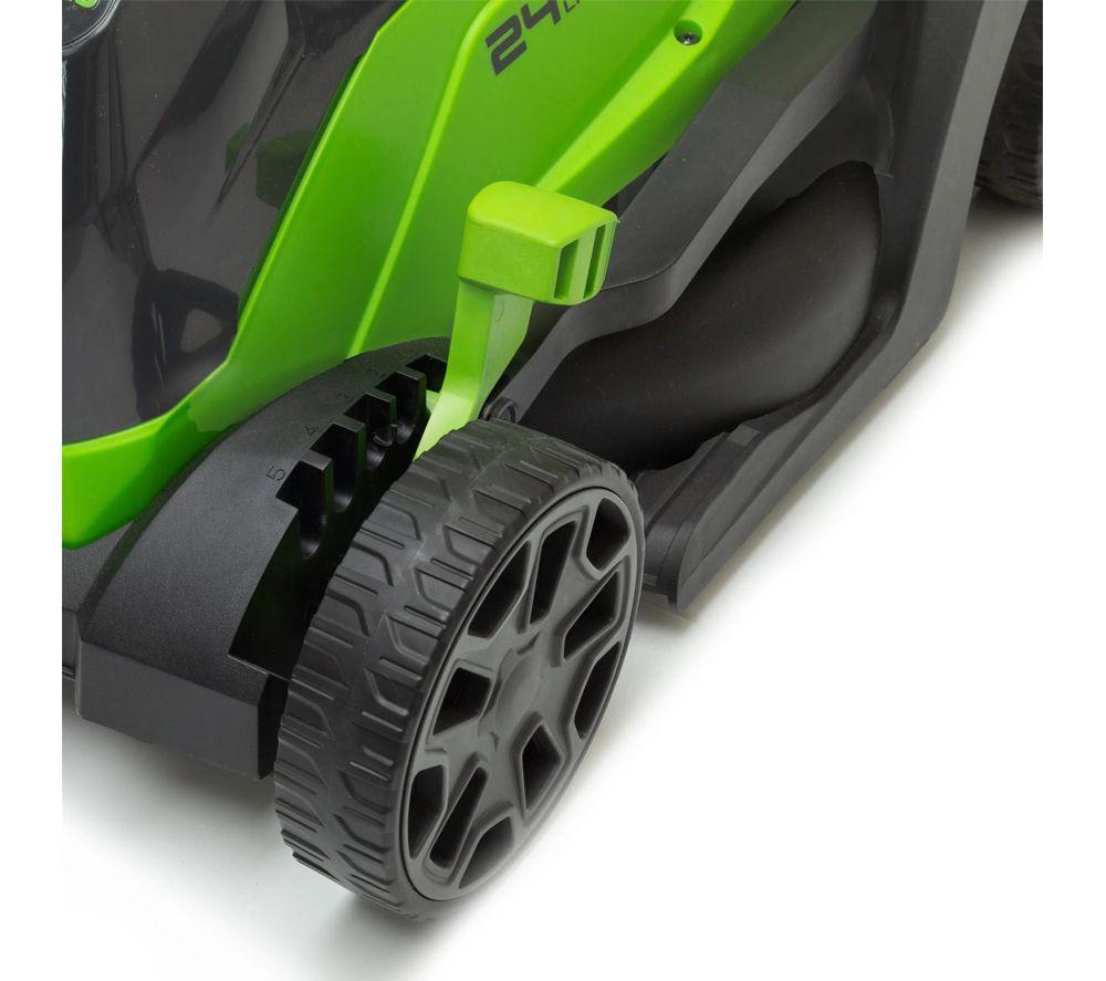 GREENWORKS GWGD24LM33LT25K2 Cordless Rotary Lawn Mower & Line Trimmer Set - Green & Black image number 11 of 12