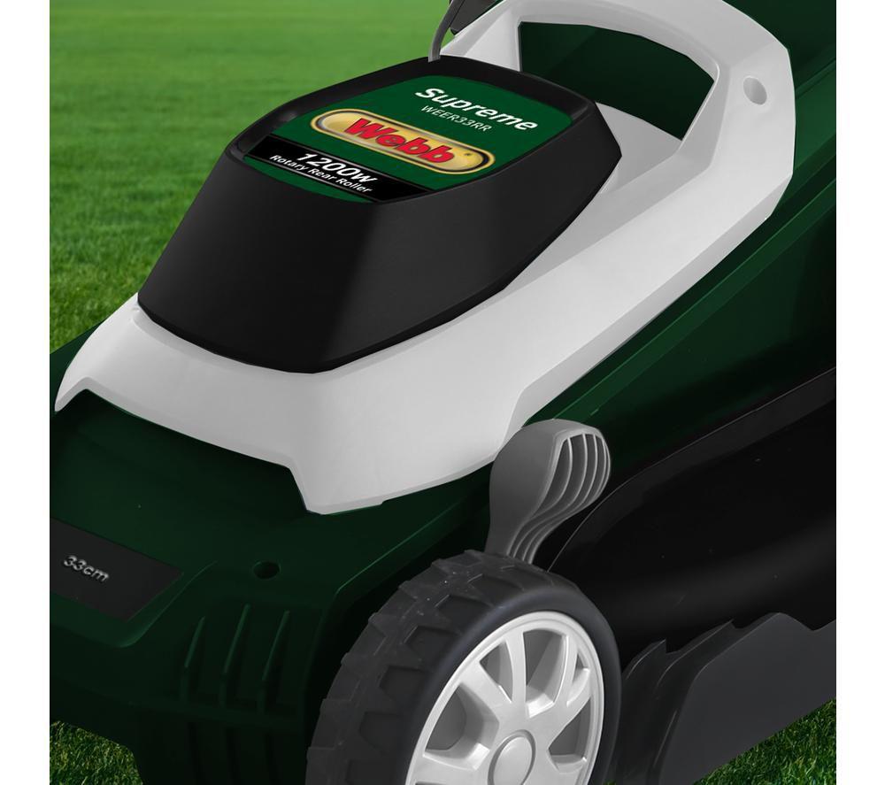 WEBB Supreme WEER33RR Corded Rotary Lawn Mower - Green image number 2 of 5