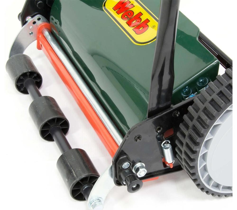 WEBB WEH30 Cordless Cylinder Lawn Mower - Green, Orange & Black image number 3 of 6