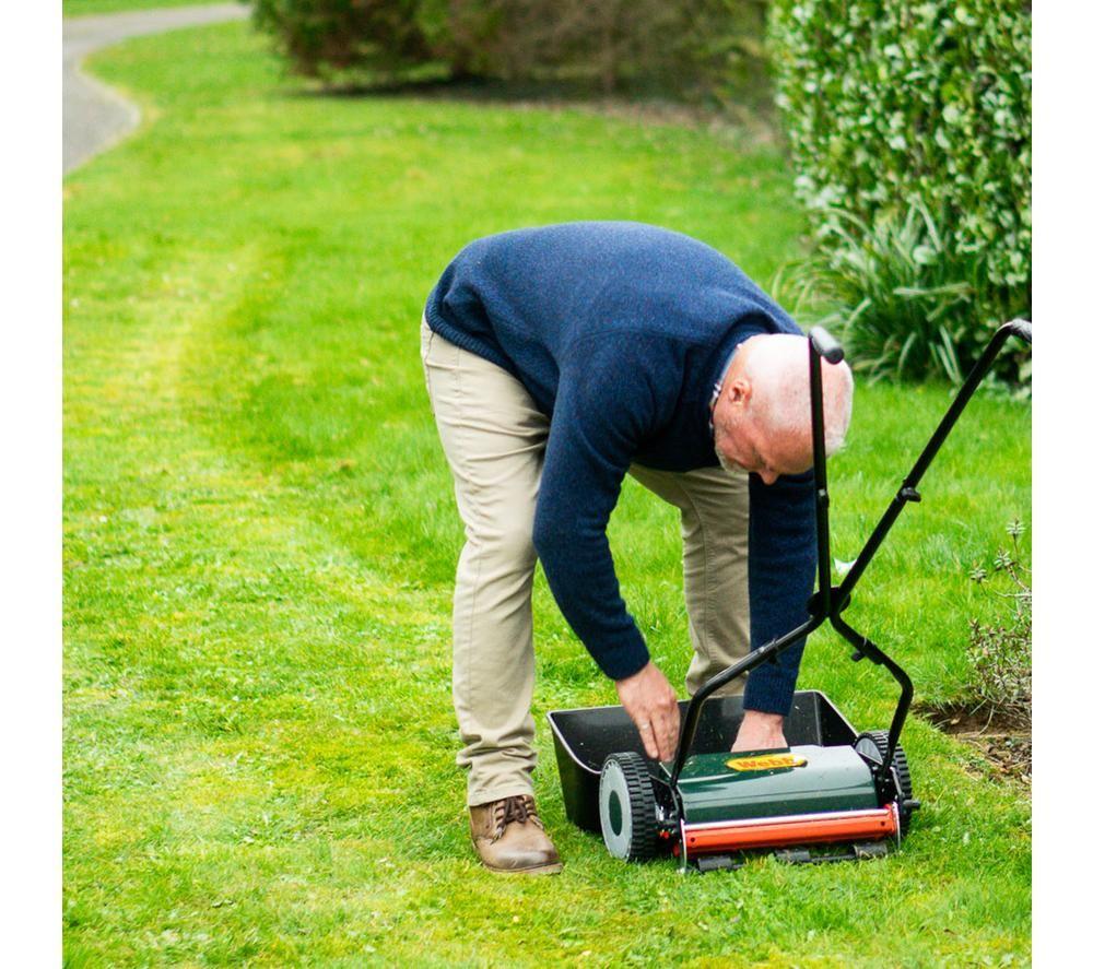 WEBB WEH30 Cordless Cylinder Lawn Mower - Green, Orange & Black image number 6 of 6