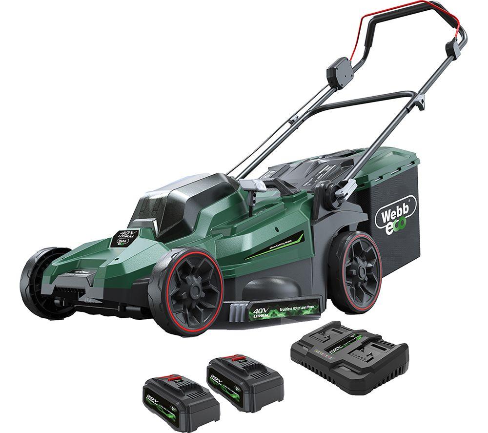 WEBB Classic WEV20X2LM43B4X Cordless Rotary Lawn Mower - Black & Green image number 2 of 11