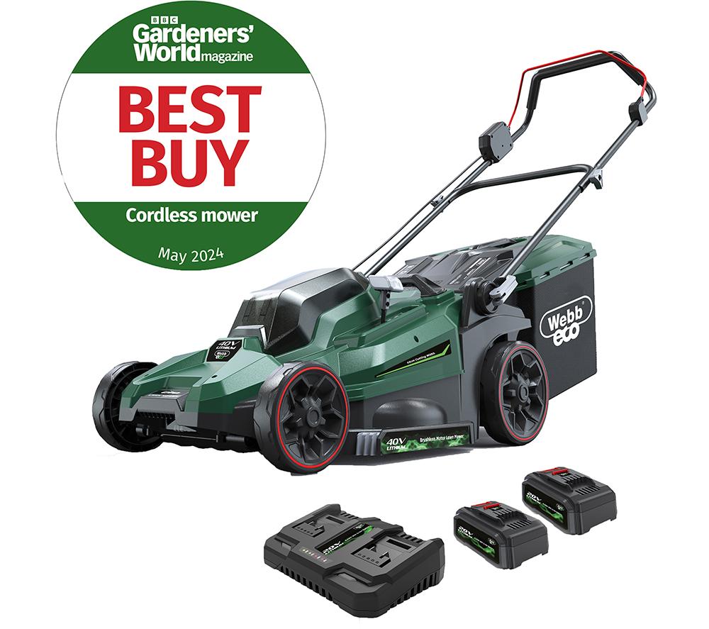 WEBB Classic WEV20X2LM43B4X Cordless Rotary Lawn Mower - Black & Green image number 11 of 11