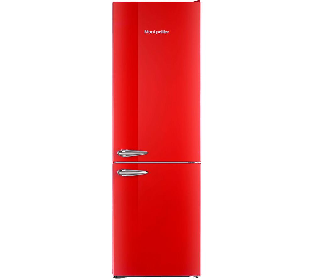 MONTPELLIER Retro MAB386R 60/40 Fridge Freezer - Red, Red