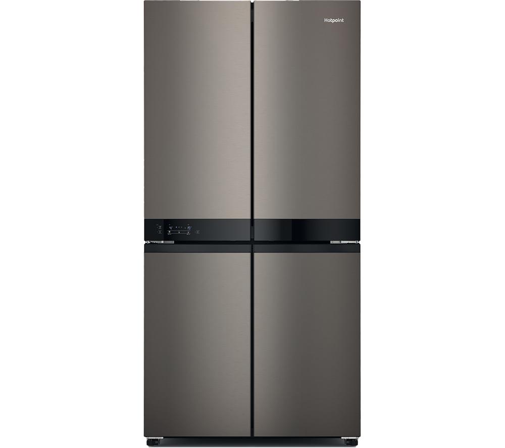 HOTPOINT Total No Frost HQ9 U2BL G Fridge Freezer – Black Inox, Silver/Grey,Black