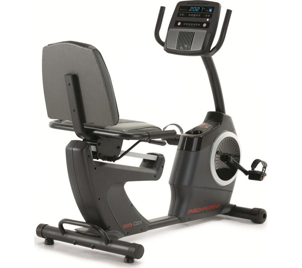 PROFORM 325 CSX Smart Bluetooth Recumbent Exercise Bike - Silver & Black, Silver/Grey,Black