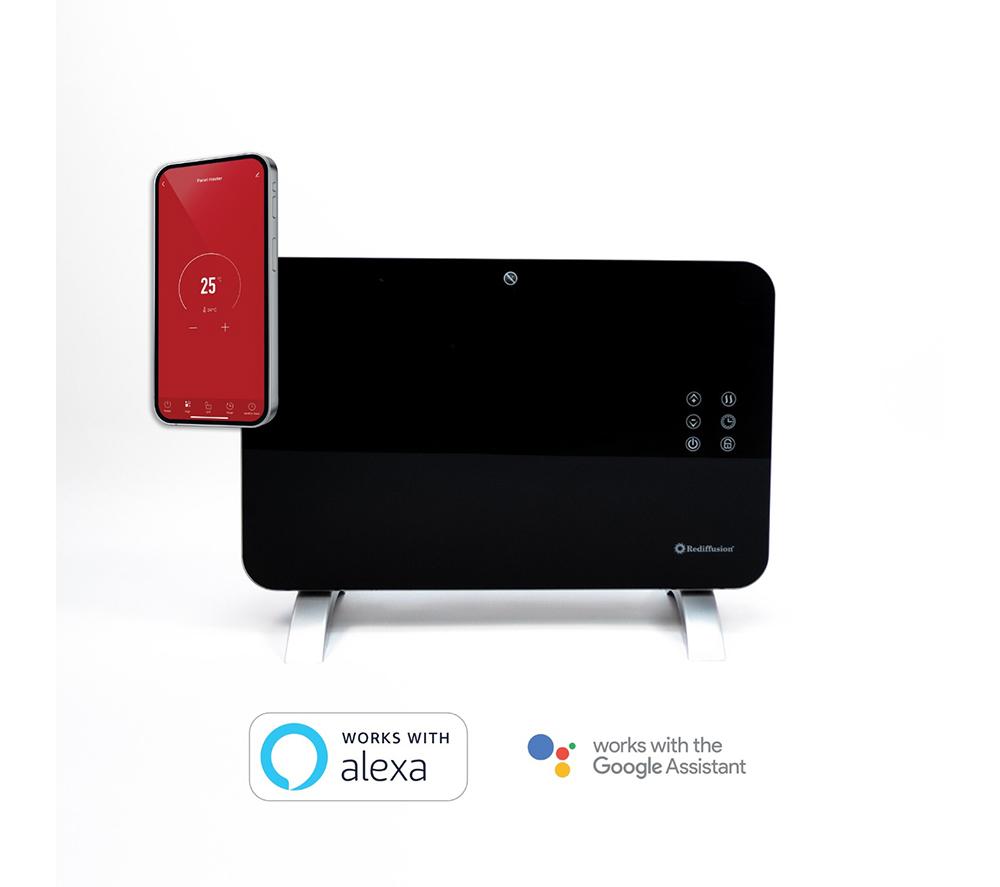 REDIFFUSION RED1000GB Smart Panel Heater - Black image number 2 of 10