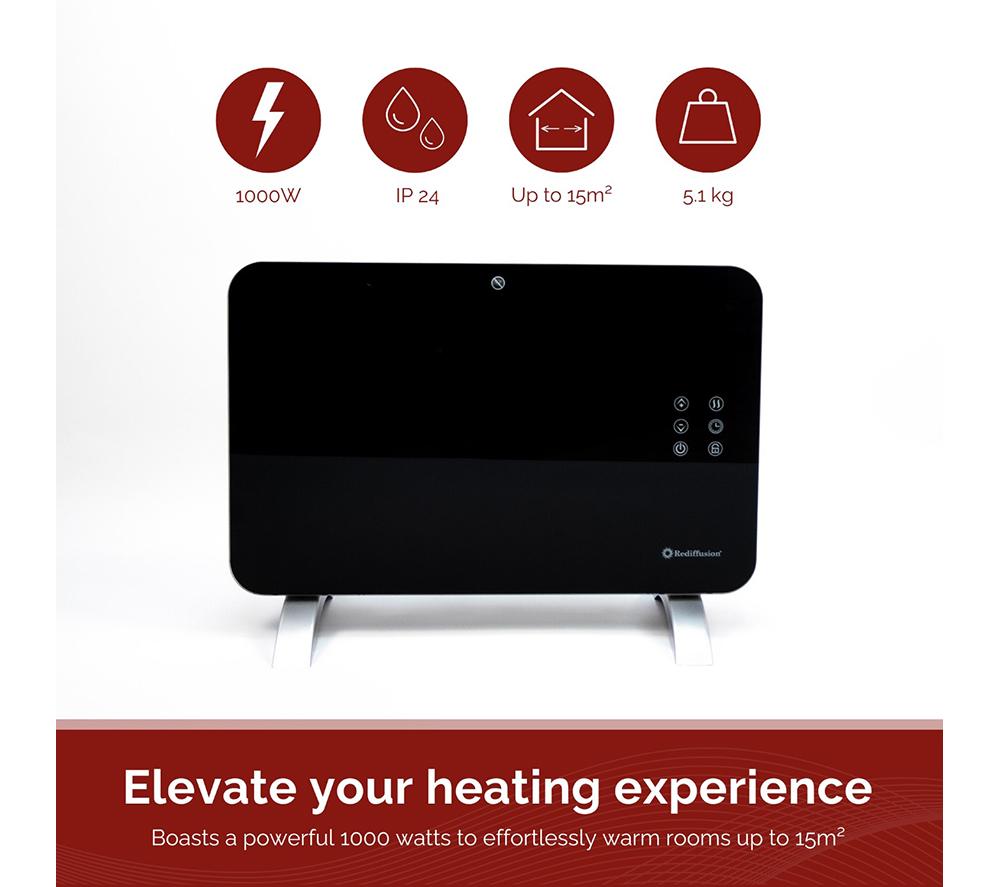 REDIFFUSION RED1000GB Smart Panel Heater - Black image number 5 of 10