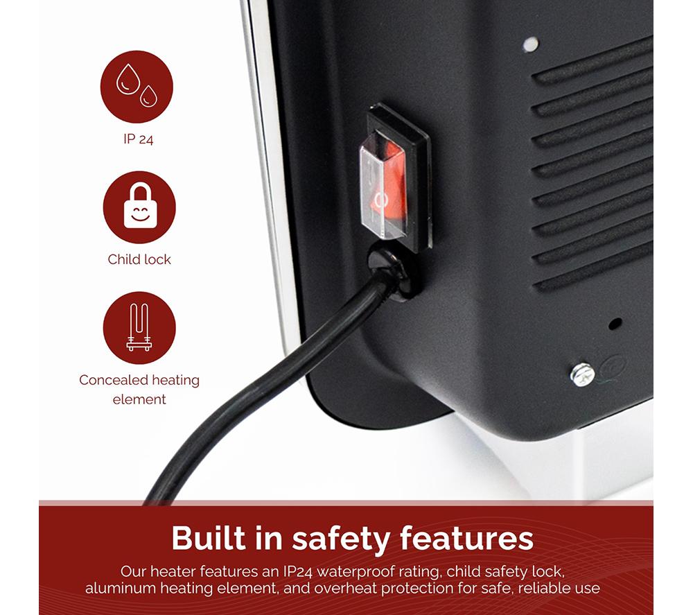 REDIFFUSION RED1000GB Smart Panel Heater - Black image number 9 of 10