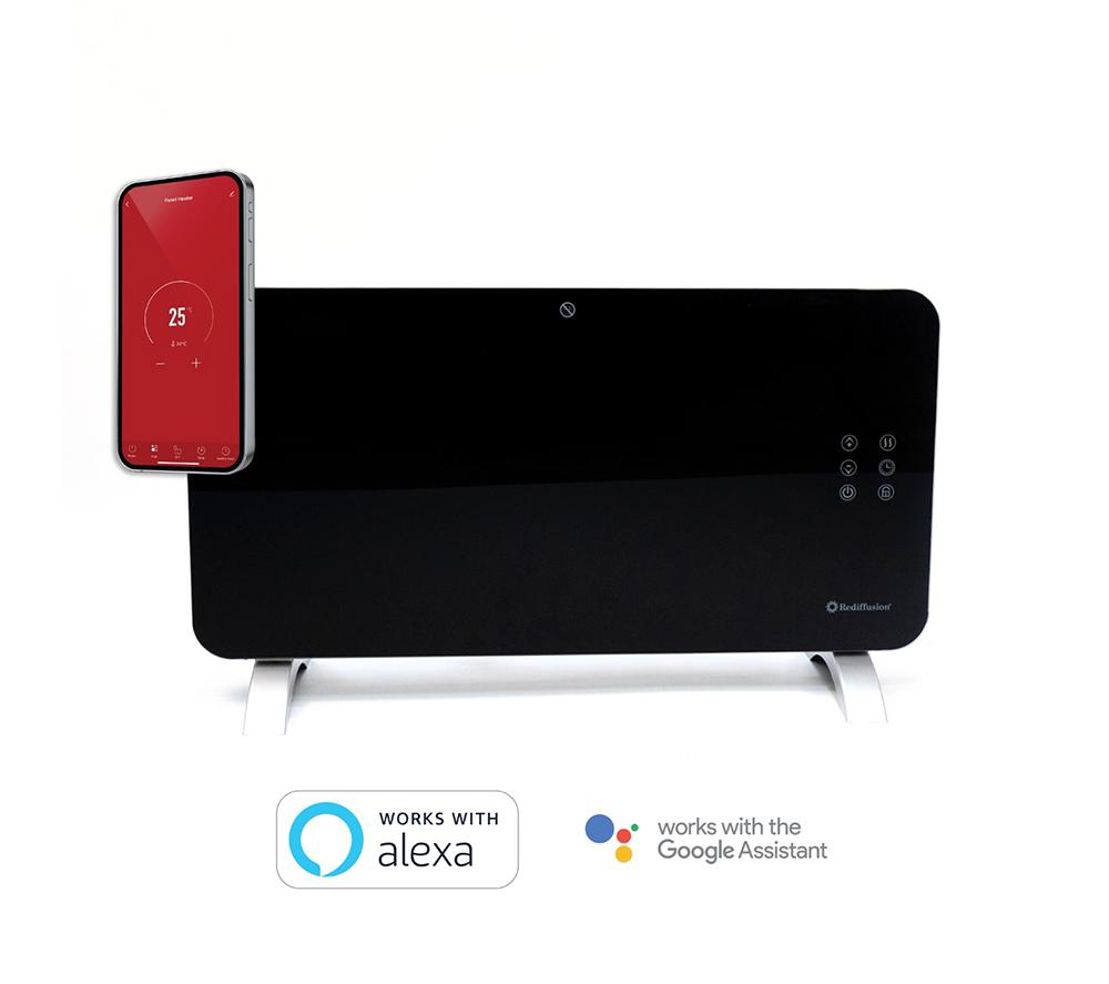 REDIFFUSION RED1500GB Smart Panel Heater - Black image number 2 of 10