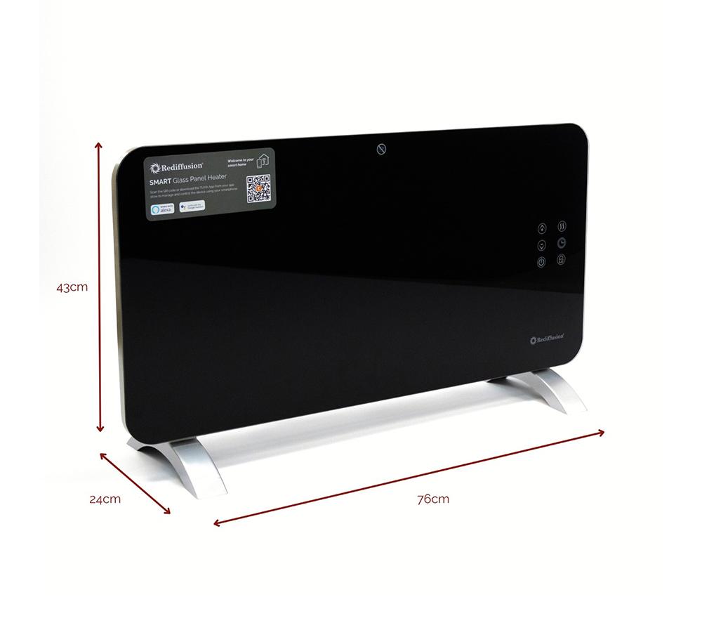 REDIFFUSION RED1500GB Smart Panel Heater - Black image number 4 of 10