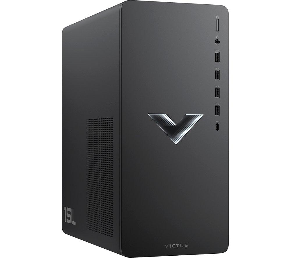 HP Victus 15L Gaming Desktop - AMD Ryzen 5, RTX 3050, 512 GB SSD, Silver/Grey