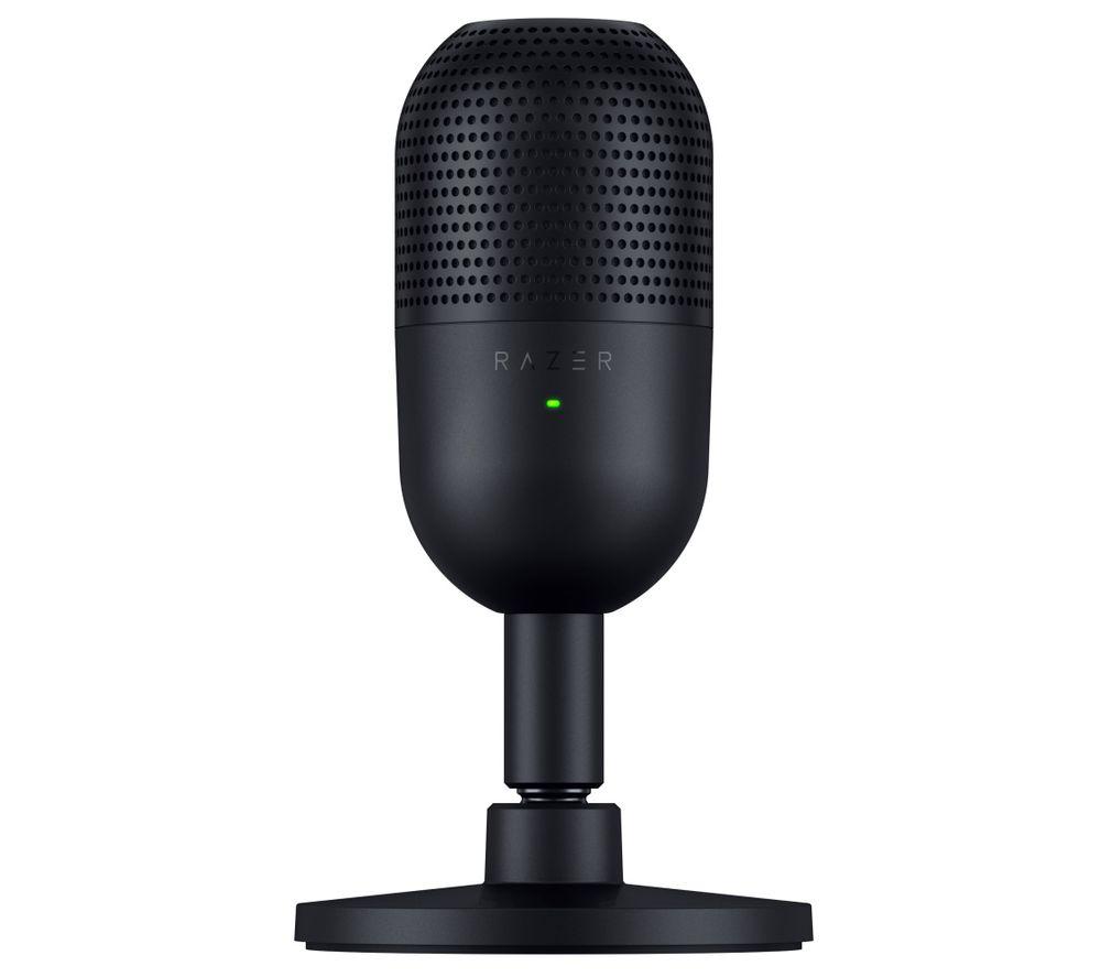 Razer Seiren V3 Mini - Ultra-compact USB Microphone (14 mm Condenser Mic, Supercardioid Pickup Pattern, Tap-to-Mute Sensor with LED Indicator, Built-in Shock Absorber, Plug-and-Play Design) Black