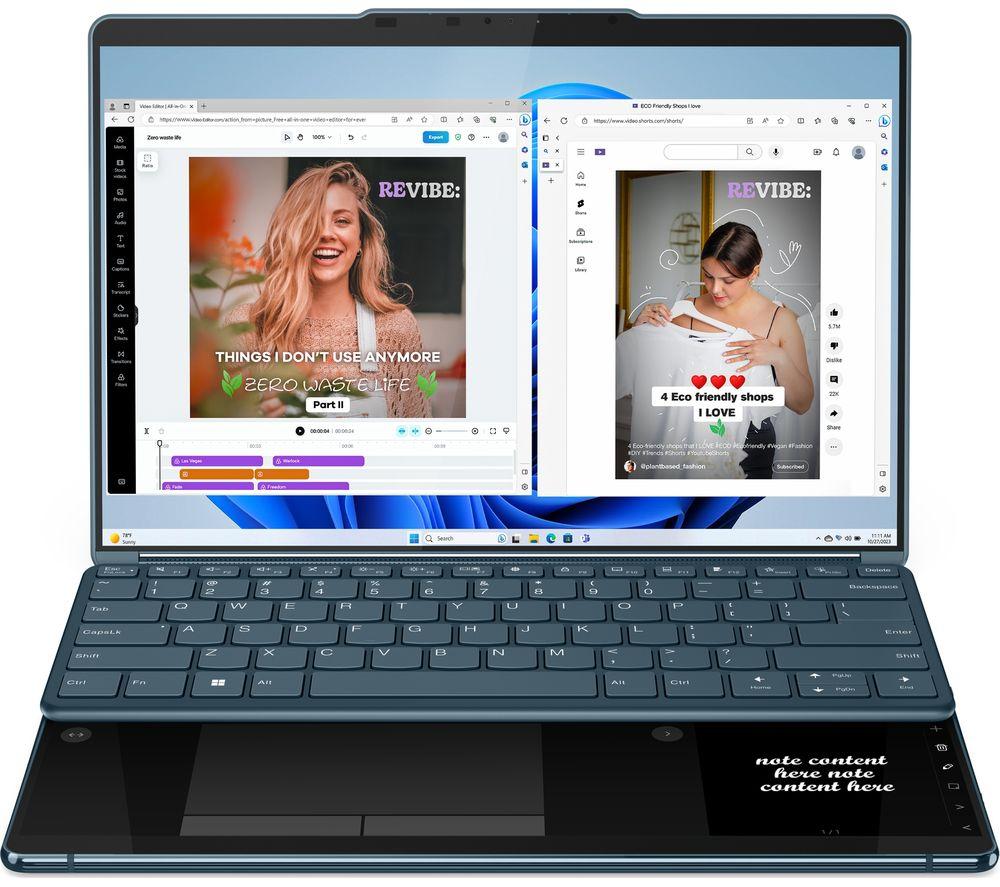 LENOVO Yoga Book 9 13.3' 2 in 1 Laptop - Intel® Core™ Ultra 7, 1 TB SSD, Teal - image 4