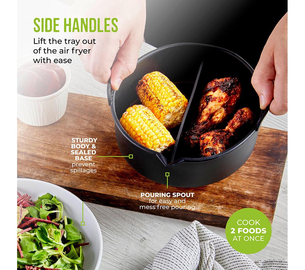 TOWER T843094 Non-stick Round Air Fryer Tray with Divider - Black image number 6 of 10