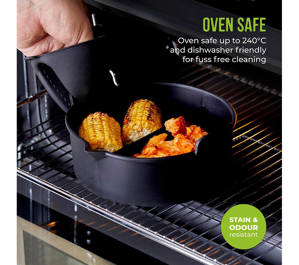 TOWER T843094 Non-stick Round Air Fryer Tray with Divider - Black image number 7 of 10