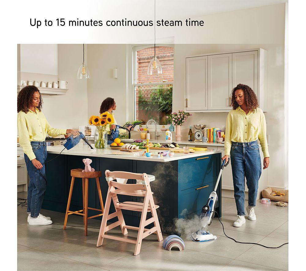 VAX Steam Fresh Total Home 1-1-143016 Steam Mop - White & Navy Blue image number 2 of 11